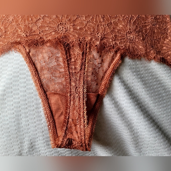 Victorias Secret Burnt‎ Orange Floral/Daisy Nwt High Waist Thong  Panties Small - Picture 3 of 7